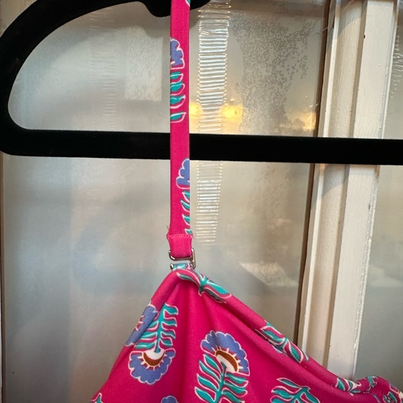 J. Crew Pink Floral Removable Halter Bandeau One Piece Swimsuit Plus Size 3X - Picture 7 of 11